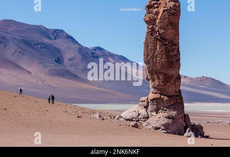 Monjes de Pacana (Monks of Pacana), Volcanic rock formation, pyroclastic bombs, Altiplano, Puna, in Salar de Aguas Calientes, and near Salar de de Tar Stock Photo