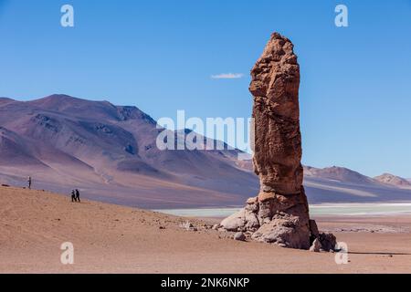 Monjes de Pacana (Monks of Pacana), Volcanic rock formation, pyroclastic bombs, Altiplano, Puna, in Salar de Aguas Calientes, and near Salar de de Tar Stock Photo