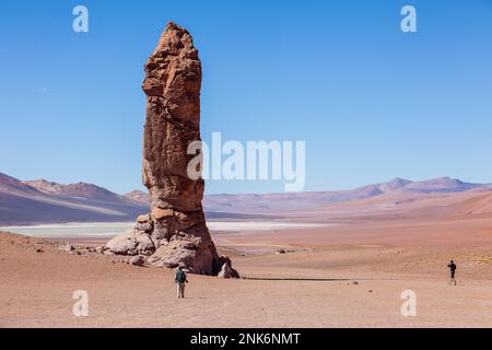 Monjes de Pacana (Monks of Pacana), Volcanic rock formation, pyroclastic bombs, Altiplano, Puna, in Salar de Aguas Calientes, and near Salar de de Tar Stock Photo