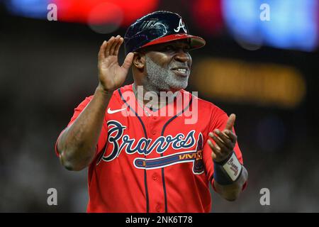 ATLANTA, GA - MAY 13: Atlanta Braves mascot, Blooper, before the MLB game  between the Toronto Blue Jays and Atlanta Braves on May 13, 2021, at Truist  Park in Atlanta, GA. (Photo