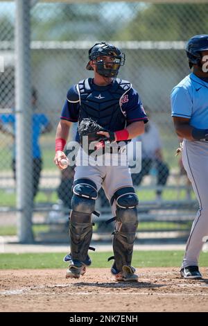 Minnesota Twins catcher Chris Williams (33) during a MiLB Spring Training  game against the Tampa Bay Rays on March 18, 2022 at the CenturyLink Sports  Complex in Fort Myers, Florida. (Mike Janes/Four