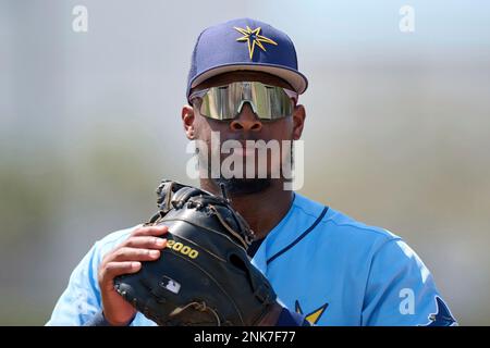 Tampa Bay Rays Patrick Merino (91) and Carlos Colmenarez (55) during a MiLB Spring  Training game against the Atlanta Braves on March 26, 2022 at Charlotte  Sports Park in Port Charlotte, Florida. (