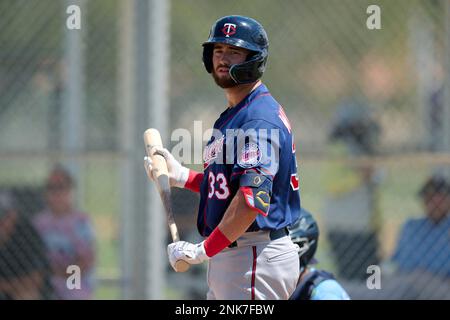 Minnesota Twins catcher Chris Williams (33) during a MiLB Spring Training  game against the Tampa Bay Rays on March 18, 2022 at the CenturyLink Sports  Complex in Fort Myers, Florida. (Mike Janes/Four