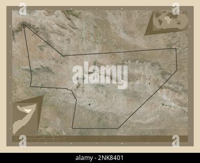 Sool, region of Somalia. High resolution satellite map. Corner auxiliary location maps Stock Photo