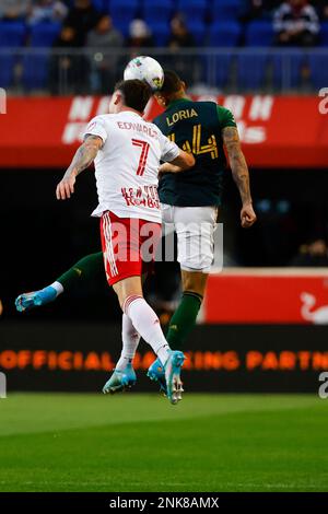 HARRISON, NJ - MAY 07: New York Red Bulls midfielder Luquinhas (82)  controls the ball during the first half of the Major League Soccer game  between the New York Red Bulls and