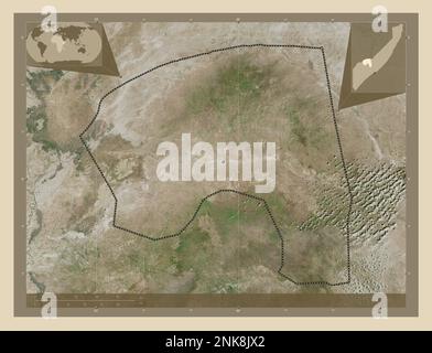 Bakool, region of Somalia Mainland. High resolution satellite map Stock ...