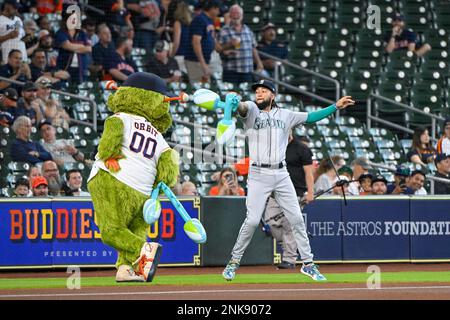 Houston Astros mascot, Orbit at the MLB game between the Houston Astros and  the New York Mets on Tuesday, June 21, 2022 at Minute Maid Park in Houston  Stock Photo - Alamy