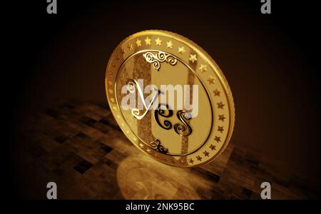 Yes or No random decision choice and gamble gold coin on green screen background. Abstract concept 3d illustration. Stock Photo