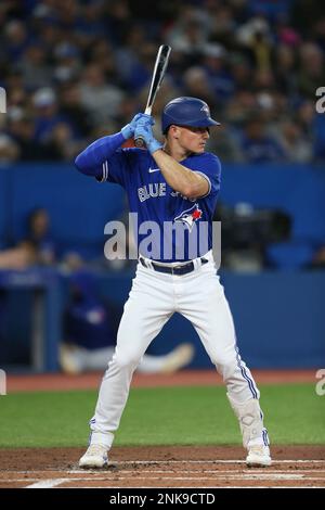 Toronto Blue Jays' Bradley Zimmer (7) steals second base as Boston