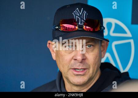 April 29 20261: New York left fielder Miguel Andujar (41) during pregame  before the game with New York Yankees and Kansas City Royals held at  Kauffman Stadium in Kansas City Mo. David