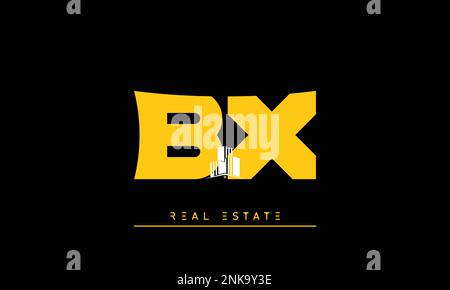 Real Estate letters Initials Monogram logo BX , XB Stock Vector