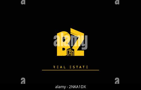 Real Estate letters Initials Monogram logo BZ , ZB Stock Vector