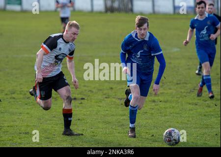 Bacup, England 05 March 2022. The North West Counties Football League Division One North match between Bacup Borough and St Helens Town. Stock Photo