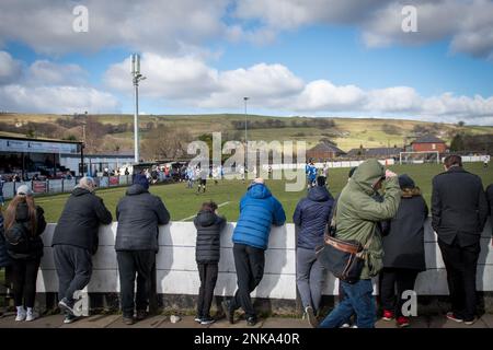 Bacup, England 05 March 2022. The North West Counties Football League Division One North match between Bacup Borough and St Helens Town. Stock Photo