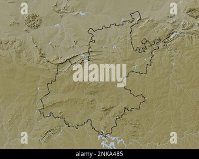 Gauteng, province of South Africa. Elevation map colored in wiki style with lakes and rivers Stock Photo
