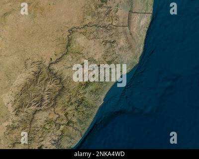 KwaZulu-Natal, province of South Africa. Low resolution satellite map Stock Photo