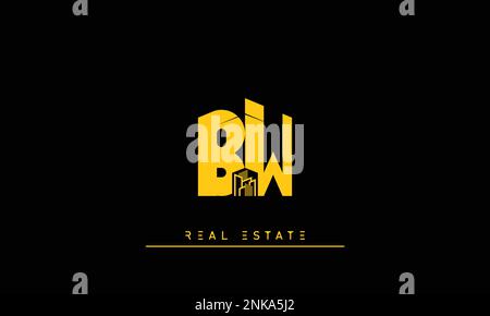 Real Estate letters Initials Monogram logo BW , WB Stock Vector