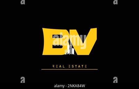 Real Estate letters Initials Monogram logo BV , VB Stock Vector