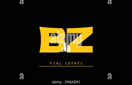 Real Estate letters Initials Monogram logo BZ , ZB Stock Vector