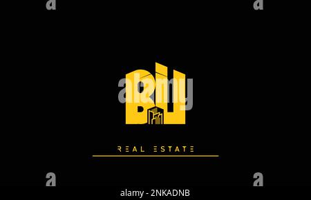 Real Estate letters Initials Monogram logo BU , UB Stock Vector
