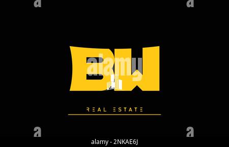 Real Estate letters Initials Monogram logo BW , WB Stock Vector