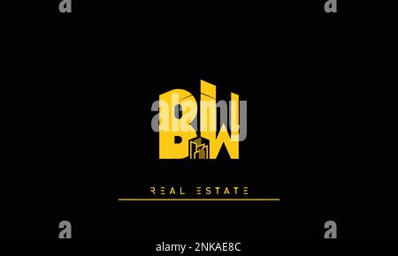 Real Estate letters Initials Monogram logo BW , WB Stock Vector