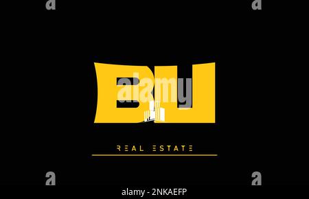 Real Estate letters Initials Monogram logo BU , UB Stock Vector