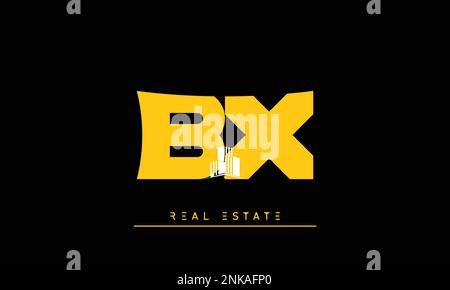 Real Estate letters Initials Monogram logo BX , XB Stock Vector
