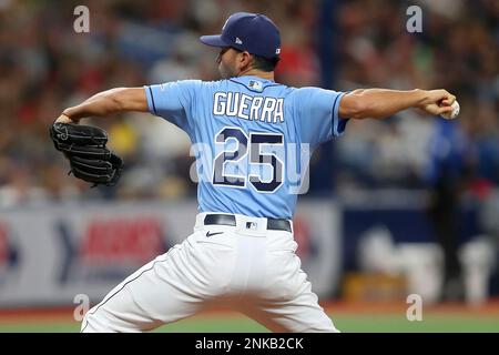 St. Petersburg, United States. 23rd Apr, 2022. St. Petersburg, FL. USA; Tampa  Bay Rays relief pitcher Jason Adam (47) delivers a pitch during a major  league baseball game against the Boston Red