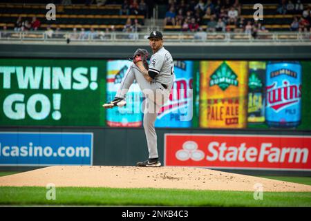 MINNEAPOLIS, MN - APRIL 23: Chicago White Sox third base coach Joe McEwing  (47) looks on during the MLB game between the Chicago White Sox and the  Minnesota Twins on April 23nd