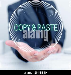 Sign displaying Copy Paste. Word Written on an imitation, transcript ...