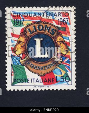 The italian LIONS CLUB International . Post Stamp Timber from