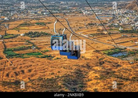 Savitri Mata Ropeway Pushkar India Stock Photo