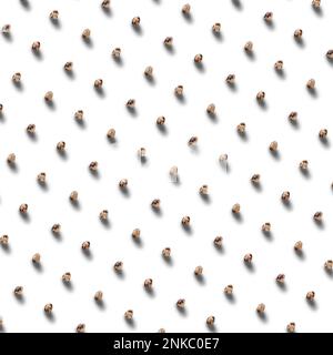 Quail eggs with shadows pattern isolated on white backgraund Stock Photo