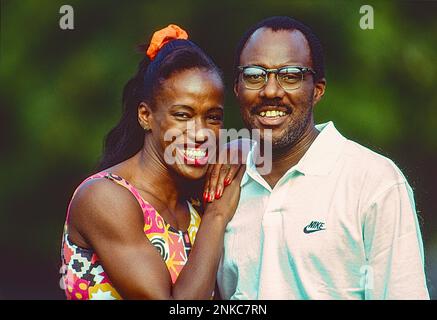 Jackie Joyner-Kersee and Bobby Kersee husband and coach photo shoot in 1993 Stock Photo