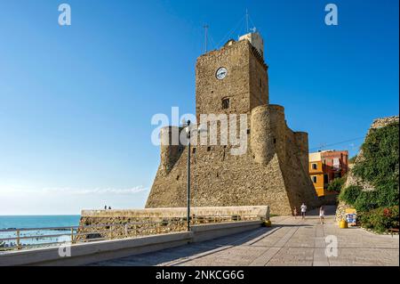 Medieval Staufer Castle, Castello Svevo, Old Town, Termoli, Adriatic Sea, Molise, Italy Stock Photo