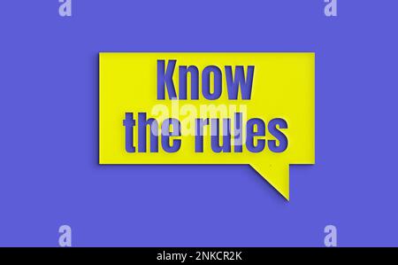 know the rules bubble Stock Photo