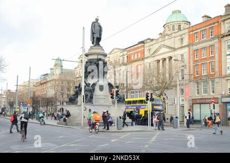 Saint Mathews Statue in O'Connell Street, Dublin city, Ireland. Stock Photo
