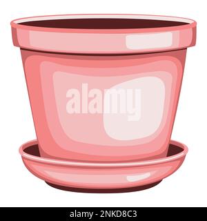 Ceramic flower pot with stand in flat technique vector illustration Stock Vector