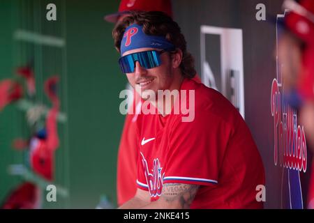 Philadelphia Phillies shortstop Bryson Stott in action during a baseball  game against the San Diego Padres, Thursday, May 19, 2022, in Philadelphia.  (AP Photo/Chris Szagola Stock Photo - Alamy