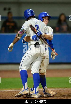 IMG Ascenders Elijah Green (2) rounds the bases after hitting a home run  during a High School Baseball game against the George Jenkins Eagles on  March 18, 2022 at IMG Academy in