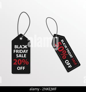 Black Friday Big Sale Label Tag Vector Illustration Set. Design isolated. Stock Vector
