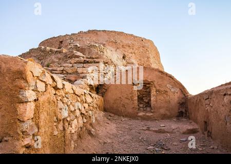 Fire temple on hilltop built by zoroastrians - old ancient civilization Stock Photo