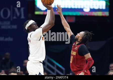 Denver Nuggets guard Reggie Jackson (7) in the second half of an NBA  basketball game Wednesday, March 8, 2023, in Denver. (AP Photo/David  Zalubowski Stock Photo - Alamy