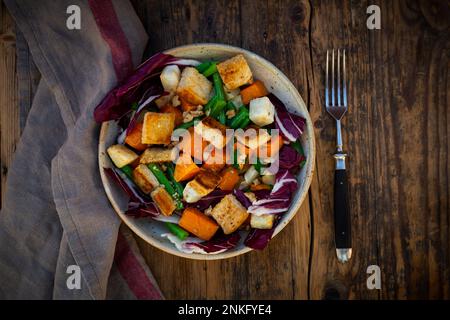 Bowl of ready-to-eat vegan salad Stock Photo