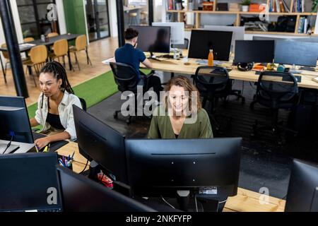 Business people working on computer in office Stock Photo