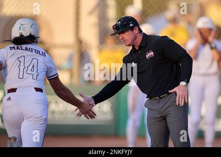 Mississippi State outfielder Chloe Malau'ulu (14) during an NCAA softball  game on Tuesday, Feb. 28, 2023, in Starkville, Miss. (AP Photo/Vasha Hunt  Stock Photo - Alamy