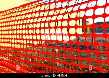 Plastic safety net at construction site Stock Photo