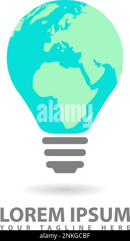 design globe light bulb creative innovation Stock Vector