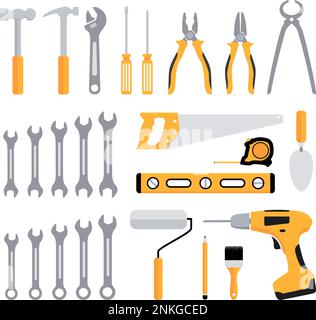 Flat design concept of the carpentry tool Stock Vector